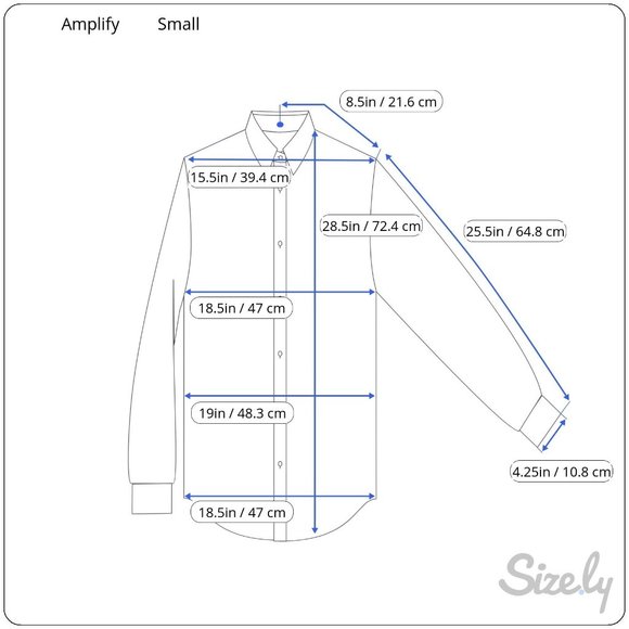 Amplify Men's Button Up Blue Plaid Shirt Small NWT $38 - Picture 2 of 4